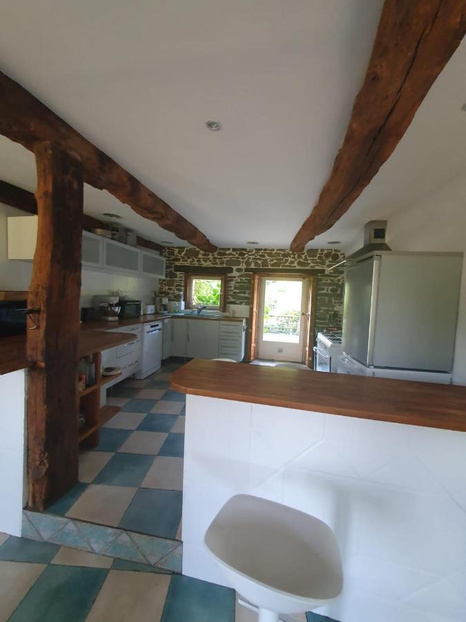 Grande maison en pierre, calme, jardin arboré. Roz-Landrieux Extérieur photo